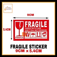 1000pcs Fragile Sticker Fragile Label Warning Label Ready Stock/ Fragile Sticker for Post Laju (9cm