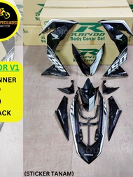 (STICKER TANAM/AIRBRUSH) RAPIDO COVER SET RS150R V1 WINNER 150 (33) BLACK