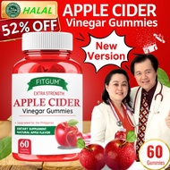 Natural Slimming Fitgum Apple Cider Vinegar Gummies 100% Original with Collagen Vitamins 60 Gummies 