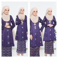 [MAUVE PURPLE EDITION] KURUNG PAHANG PESAK SONGKET COTTON TENUN CORAK BUNGA TABUR