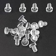 AUXBC 50 PCS 5mm Glass Top Table Bumpers with Stem, Clear Rubber Grippers, Non-Collision Rubber pad, Non-Slip Glass Table Top Spacers, for Cabinet Doors Patio Furniture, Fits 3/16 Inch Holes