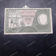 Uang Kuno 10000 Rupiah Pekerja Hijau 1964 Ekonomis