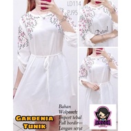 PUTIH Gardenia Beautiful Embroidered Tunic White Series Jumbo Women's Top