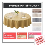 ALAS MEJA Waterproof Premium Round PU Table Cloth Cover Oilproof Alas Meja Bulat Kalis Air Banquet K