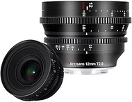 7artisans 12mm T2.9 Cine Lens for FUJIFILM-FX Mount Cinema Lens APS-C Prime Lens Large Aperture Ultra Wide Angle T2.9-T16 for Fujifilm XM-H/XP/XE/XA/XT/XS Series