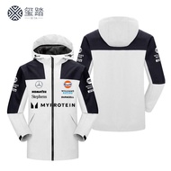 Williams F1 Racing Jacket Mens Mercedes Fan Color Block Jacket Loose Fit Polyester Spring Autumn Win