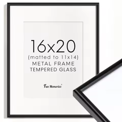 16x20 Aluminum Picture Frame 16"x20" Frame for Wall with Real Glass 16 x 20 Metal Frame 16x20 Pictur