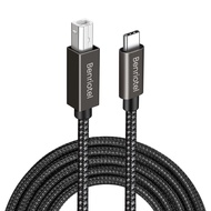 Benriotel 10FT USB B to USB C Printer Cable, Nylon USB B to C Cord Compatible with MacBook Pro/Air, 