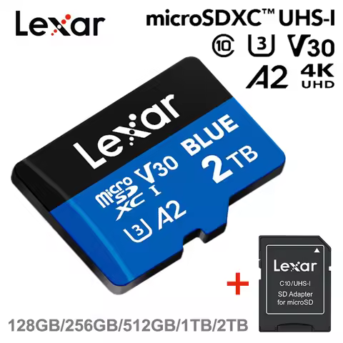 Original Lexar BLUE MicroSDXC UHS-I Card 1T 2TB A2 V30 Micro SD Card Max 160Mb/s Memory Card for Swi