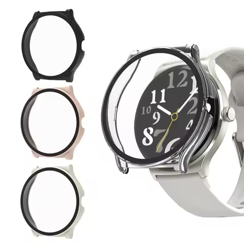 Hard Edge Shell Screen Glass Protector Film Smartwatch Frame Case For Haylou Solar Lite Smart Watch 