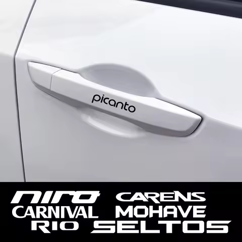 4PCS Car Handle Stickers Decals Decor For Kia CARENS CARNIVAL CERATO K5 MOHAVE NIRO PICANTO RIO SEDO