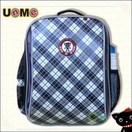 [UnMe] Grid Series Single-Layer Back School Bag (Blue Grid) With Small Doll Beg Sekolah Budak Lelaki