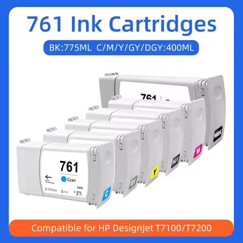761 Ink Cartridge Compatible for HP DesignJet T7100 T7200 Printer 6Colors CM991A CM992A CM993A CM994