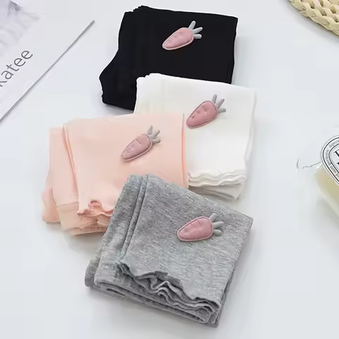2026 Korean Style Thin Girls 7 Points Leggings Summer Casual Outer Cropped Pants For Baby Kids