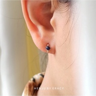HENJU BY GRACY | September Birthstone | Stud earrings | Blue Sapphire Earrings | Single Stone Ear St