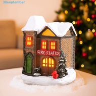 SEPTEMBER Christmas Glowing Small House, Cute Warm Light LED Light Snow House, Creative Elegant Lumi