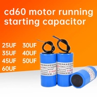 CD60 Motor Start Capacitor CBB60 Motor Run Capacitor 25UF 30UF 35UF 40UF 45UF 50UF 60UF 250VAC Blue