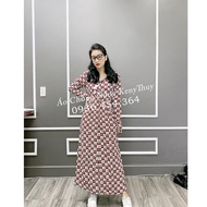 Váy áo chống nắng toàn thân 3 lớp vải lanh nhung Nhật chùm kín chân - vay ao chong nang toan than 3 