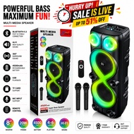 ZQS8238 Dual 8 Inch Bluetooth Speaker Super Bass Wireless Karaoke Party speaker Portable Sound Syste