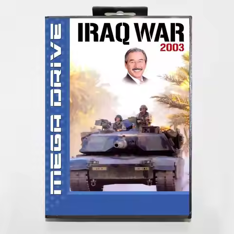 Iraq War 2003 MD Game Card with EUR/RU/USA Box for 16 Bit Sega Megadrive Genesis system