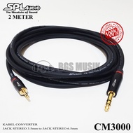 Aux In Cable Original 2M - 3.5mm Stereo Jack Cable to 6.5mm Stereo Jack SPLOriginal - 3.5mm to 6.5mm