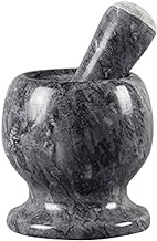 GIENEX Mortar and Pestle Marble Set Double Sided Pestle for Spices Pestos Seasonings Pastes Guacamole Herb Bowl 2Cup Easy to Clean