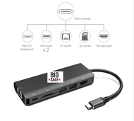 USB C Hub USB-C Multiport Adapter 8 in 1 USBC Adapter 4K HDMI Output Gigabit Ethernet Port 3 USB 3.0