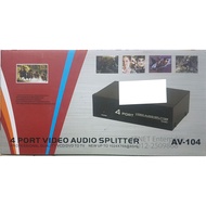 4 PORT VIDEO AUDIO RCA SPLITTER 1024 X 768 @ 85Hz AV-104