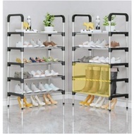 GANTUNGAN Shoe Rack 5-tier Umbrella Hanger/Shoe Rack 5-tier Slipper Shoe Holder 5-tier Iron &amp; Plastic Frame 4105