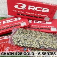 RCB RACING BOY CHAIN 428 GOLD HEAVY DUTY S-SERIES RANTAI EMAS SPROCKET SPOCKET 415 428H DID RKM AJI 