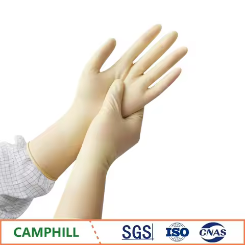 Authentic 12-inch Purification gloves Fingertip pitted surface non-slip gloves Electronic assembly d