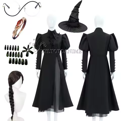 Wicked Elphaba Cosplay costume wig Eyeglasses Adult Headwear Halloween Carnival ring Costume Accesso