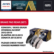 Brake Pad Rear Aisin R2N030V / 58302-3XA30 Hyundai Accent / Elantra / Sonata 2012-2015