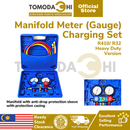 TOMODACHI Car Aircond Manifold Gauge Meter Charging Set Gas Meter R410 / Gas Meter R32  Heavy Duty V