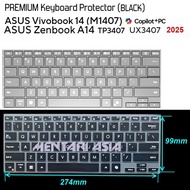 Keyboard Protector ASUS VivoBook 14 M1407 ZenBook A14 TP3407 UX3407 (2025) - PREMIUM Silicon BLACK