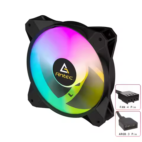 Antec 5v 3 Pin ARGB PWM 4Pin Fan 120mm PC Case Fan CPU Cooling Fans 12V RGB 12cm Gaming Computer Fan