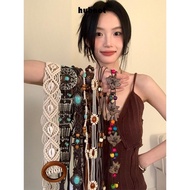 HUHNOT Bohemian Belt, Vintage Trendy Waist Chain, Fashion Dress Decoration Y2K Bohemian Rope Decorat