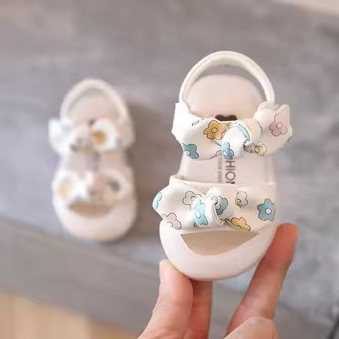 Summer Kids Sandals Cute Bow Baby Girl Shoes Soft Bottom First Walkers Princess Sandals