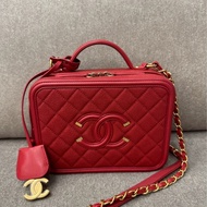 香奈兒紅色荔枝皮相機包