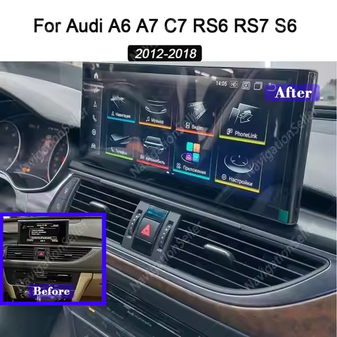 Carplay Android Radio For Audi A6 A7 C7 RS6 RS7 S6 RMC MMI 2012-2018 10.25 Touch Screen Upgrade Navi