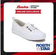 Online Exclusive Bata บาจา by North Star รองเท้าผ้าใบแบบสวม แต่งด้วยผูกยางยืด สำหรับผู้หญิง รุ่น TELLE สีขาว 5800060 สีดำ 5806060