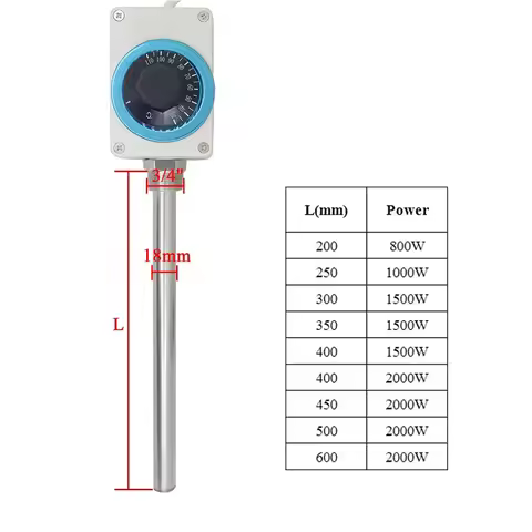 220V 800-2000W Radiator DN20 heating tube adjustable temperature zone temperature control electric h