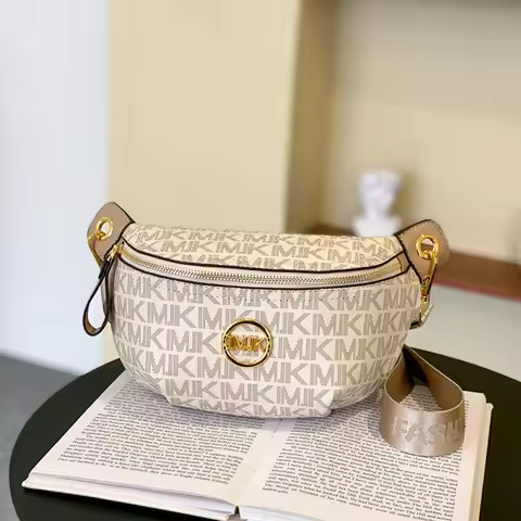 Roomy MK Print Sling Crossbody Bag, Fits Phone Lipstick Cards For Office Ladies Daily Shopping Trave