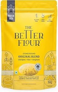 The Better Flour - Protein Rich Chickpea Flour, Healthy Low carb Keto Atta | Gluten-free | Protein Rich | Low Carb | White Chickpea &amp; Millets Flour | Low Glycemic Multipurpose Atta (500 gm)