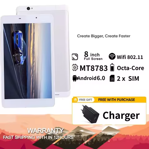 8 INCH 2GB RAM 16GB ROM T8 3G Android 6.0 Phone Call Tablet PC 1920 x 1200 Pixels MT8783- Octa-Core 