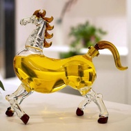 [ SERIES 1 ] Beautiful Horse Wine Glass Bottle 1 Liter - Set of 12 High Quality Zodiac Animals, CG-0