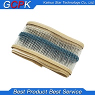 100pcs 1/4W 1R~22M 1% Metal film resistor 100R 220R 1K 1.5K 2.2K 4.7K 10K 22K 47K 100K 100 220 1K5 2