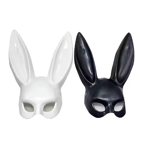 Black White Rabbit Mask Party Decoration Party Long Ears Rabbit Bunny Mask Costume Cosplay