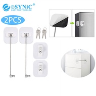 eSYNiC 2Pcs Safety Child Mini Lock Black / White Fridge Door Refrigerator Cabinet Drawer Tools
