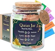92 Quran Verse Jar - Islamic Decor & Gift Set, Small Quran Verses for Eid, Muslim Gifts for Men & Wo